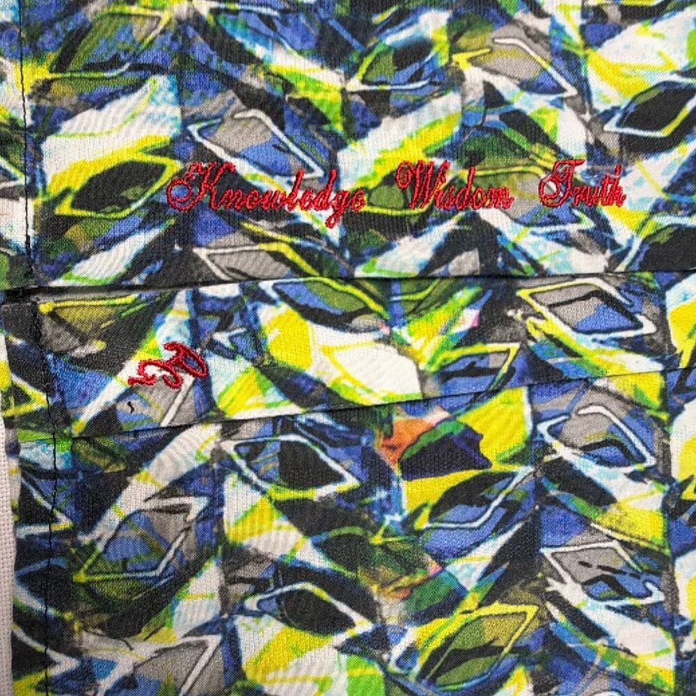 Robert Graham Men’s Lg Classic fit dress Shirt Blue Yellow Geometric Short Sleev - Picture 3 of 8